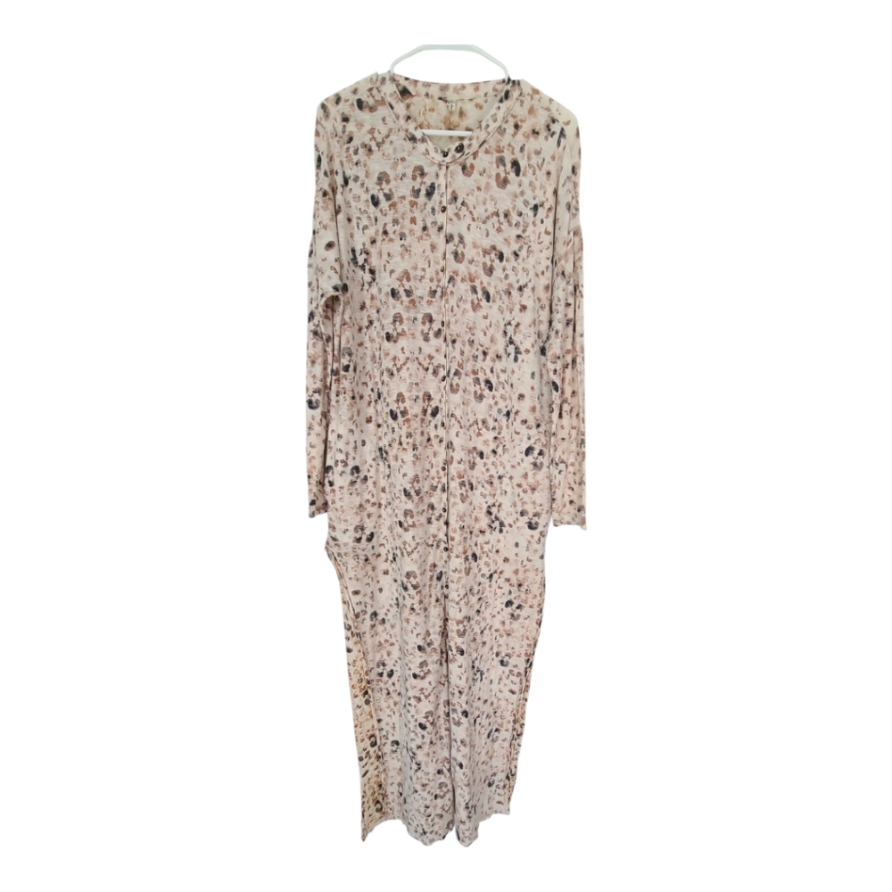 Free People Intimately Animal Print Maxed Out Maxi Top Dress Robe Duster SMALL - Picture 7 of 16